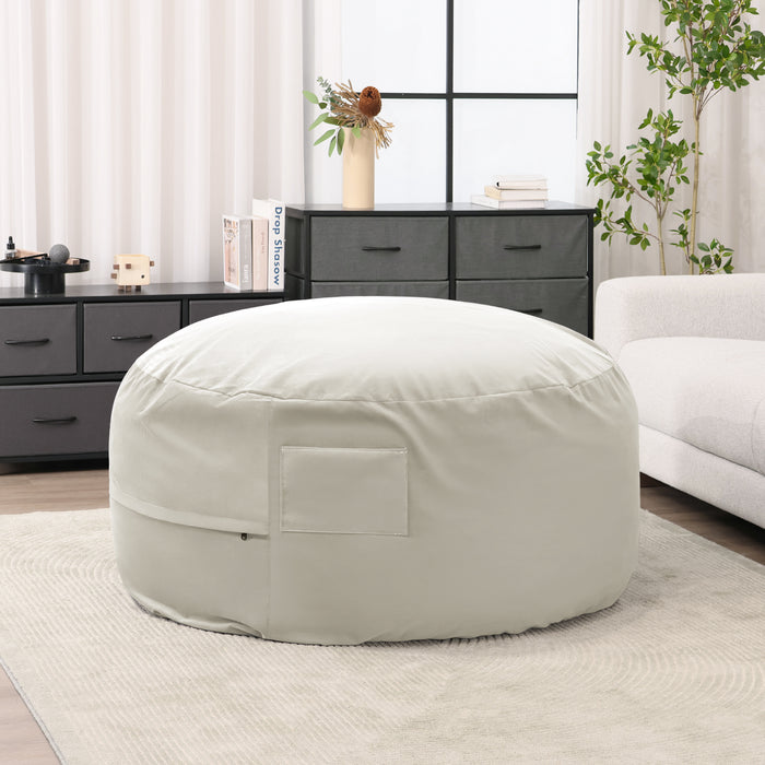 Simenmax 4FT Bean Bag Chair Beanbag, Oversized Lazy Sofa Living Room Furniture with Removable Washable Cover, Light Gray