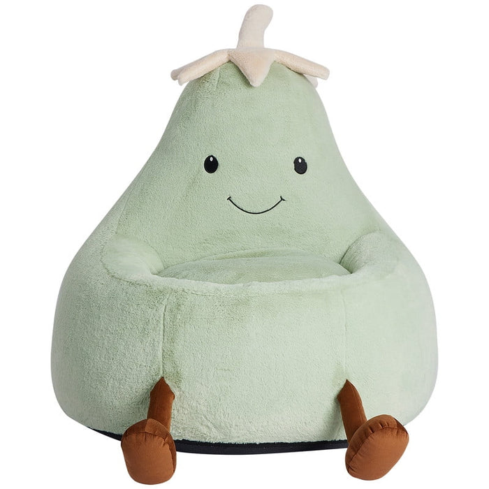 Simenmax 31'' Bean Bag Chair, Plush Rabbit Fur L-Shape Lounger, Washable Stuffed Sofa for Living Room, Bedroom & Reading Nook,Green