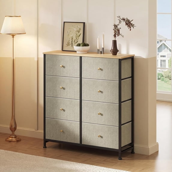 4/5/7/8/9 Drawer Dresser, TINKLE WELL Wide Fabric Storage Chest for Bedroom, Living Room, Closet