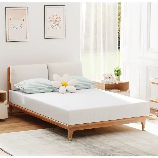 8 inch Full Size Memory Foam Mattress, Medium Feeling Mattresses, Made in USA, White