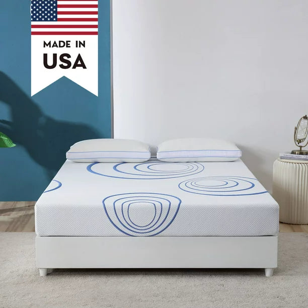 8 inch King Size Memory Foam Mattress in a box, Medium Feeling, Bamboo Charcoal Gel Mattresses, Made in USA