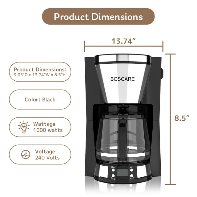 Home Coffee Maker, 10-Cup Programmable Coffee Maker-Automatic Drip with Timer