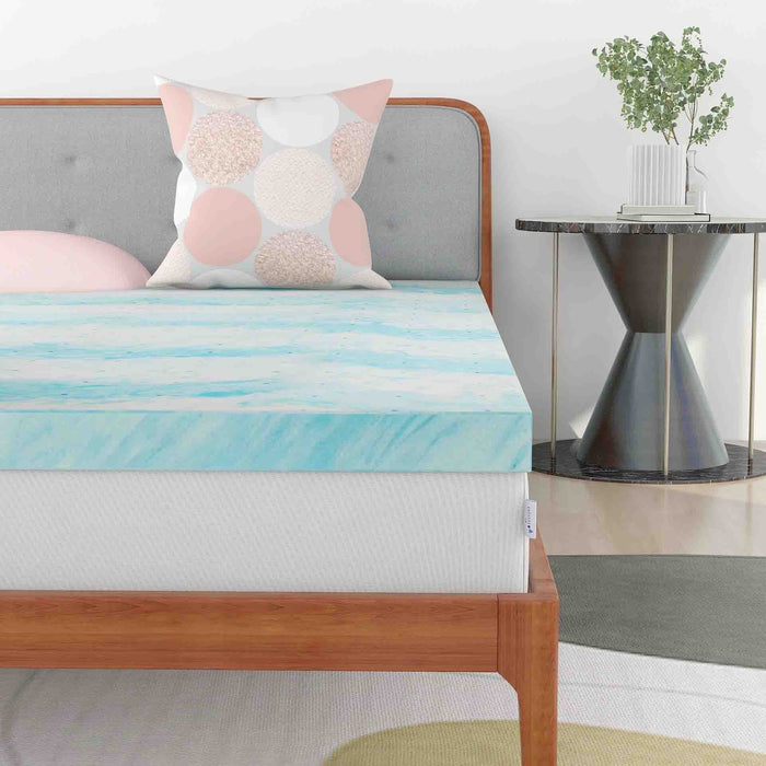 TINKLE WELL 2 Inch Gel Memory Foam Mattress Topper, Ventilated Foam Bed Topper, Comfort Body Support & Pressure Relief, CertiPUR-US Certified, Queen Mattress Topper