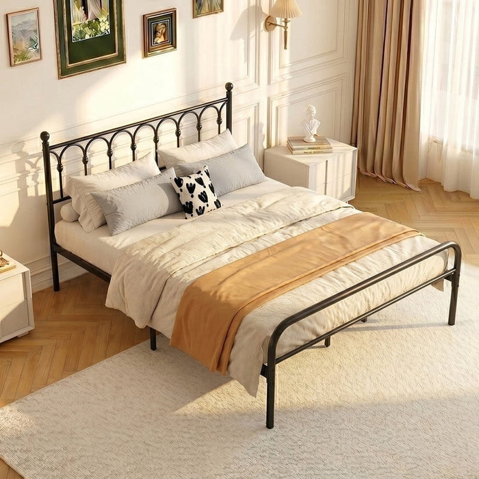 Bigleap King Bed Frame Heavy Duty Metal Platform, 12" Under-Bed Storage & Noise-Free Steel Slat Support, No Box Spring Needed, Black