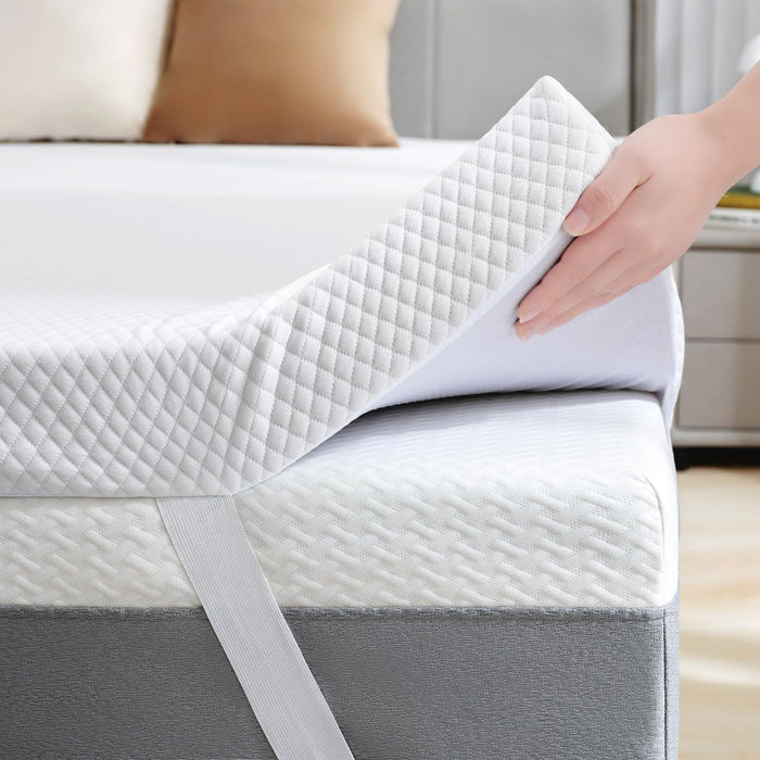 Simenmax 2 Inch Gel Memory Foam Mattress Topper Full Size, Ventilated High Density Pad, Bed Topper with Removable Soft Cover, CertiPUR-US Certified
