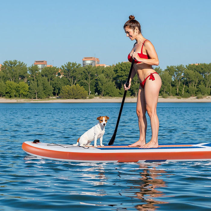 Bigleap Inflatable Paddle Board Stand Up Paddle Board 6‘’ Thick 2-in-1 Paddle with Sup Accessories & Carry Bag & Fast Pumping for All Skill Levels, Orange