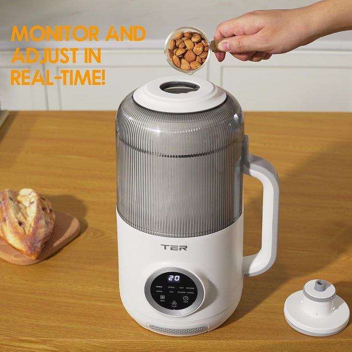 Bigleap 8-in-1 Nut Milk Maker, Electric Bean Milk Machine，40oz Blender with Delay Start, Auto-Clean, Keep Warm, White