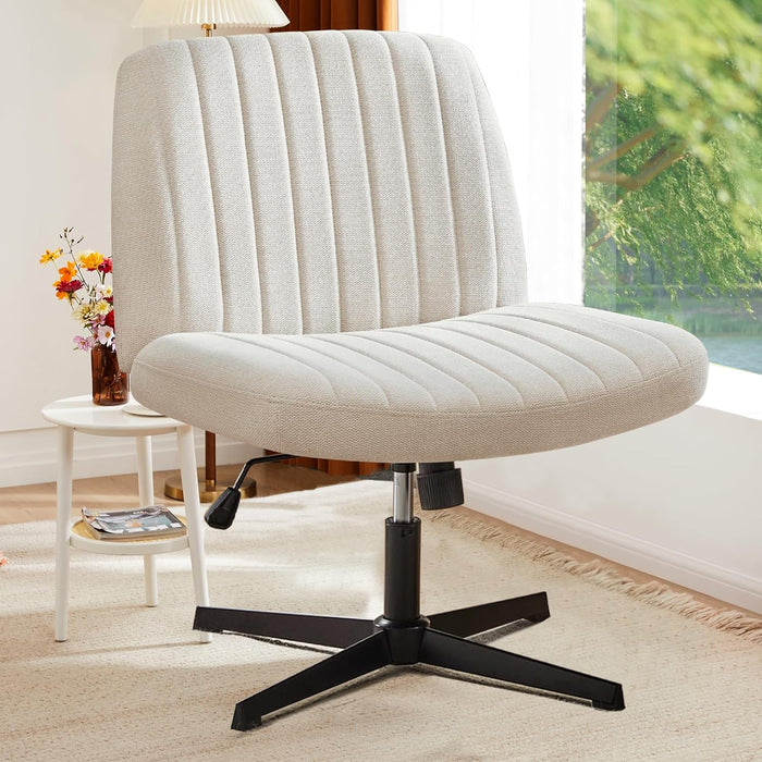 Bigleap Home Office Chair Ergonomic Fatigue Relief Mesh Computer Chair with Lumbar Support Roll-Swivel Adjustable Mid-Back Task Chair for Adults,White