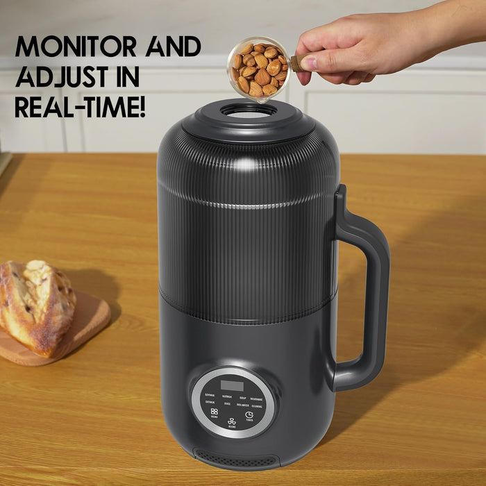 Bigleap 8-in-1 Nut Milk Maker, Electric Bean Milk Machine，40oz Blender with Delay Start, Auto-Clean, Keep Warm, Black