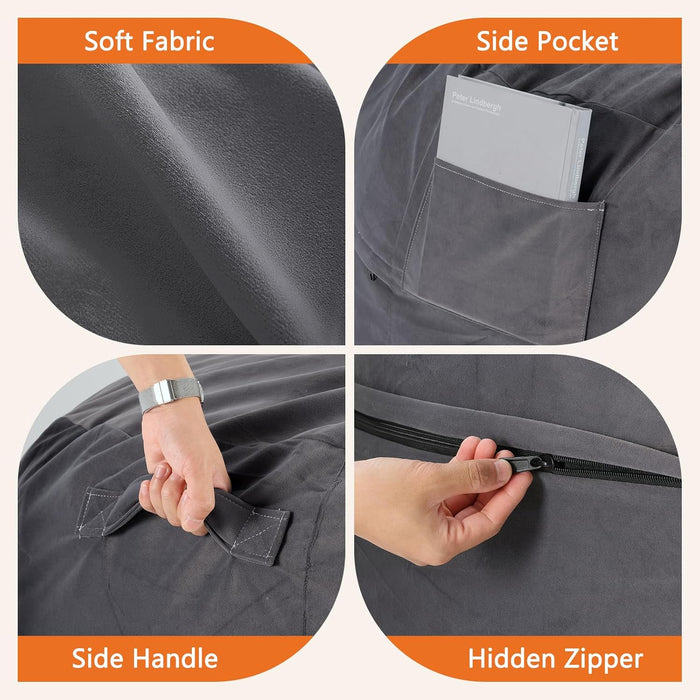 Simenmax 3FT Bean Bag Chair Beanbag, Oversized Lazy Sofa Living Room Furniture with Removable Washable Cover