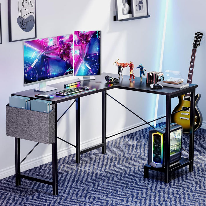 Simenmax L Shaped Desk Gaming Computer 50 Inch Reversible Corner Table PC Work Table for Home Office Small Place