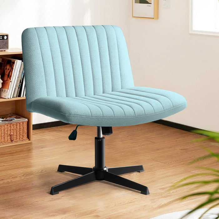 Fabric Padded Armless Wide Seat 120¡ã Rocking Mid Back Ergonomic Computer Task Vanity Chairs