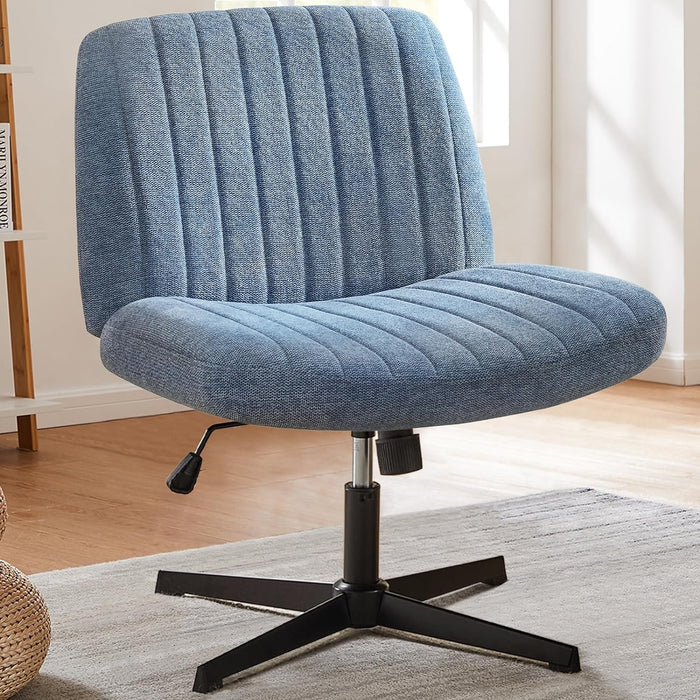 Simenmax Home Office Desk Chair, Mid-Century Inspired Adjustable Swivel Comfy Upholstered,Blue