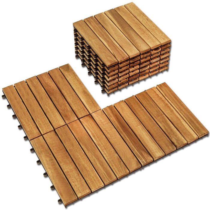 Simenmax 10PCS Interlocking Deck Tiles Plastic Waterproof Outdoor Flooring 12" x 12" for Patio Garden Deck Poolside Indoor Outdoor, Gray