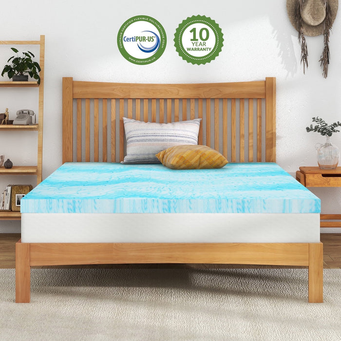 TINKLE WELL King Size Memory Foam Mattress Topper, 3 inch Mattress Pad, Comfort Support Back Pain Relief