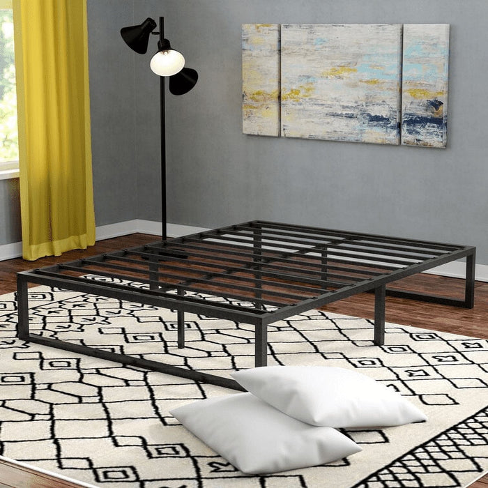 Blorly Cal King Size Platform , Heavy Duty Metal Bed Frame with Under Bed Storage Space