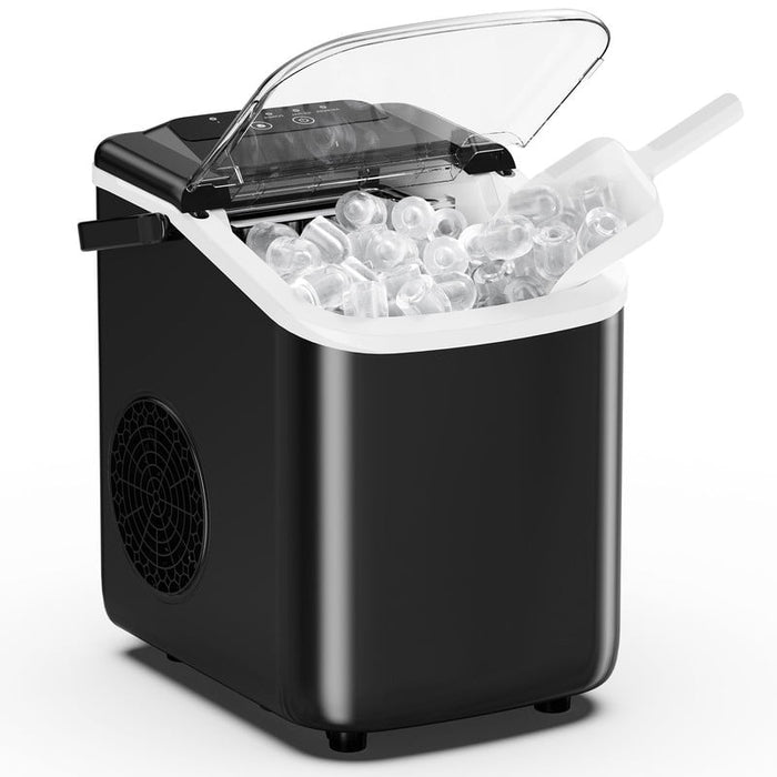 Bigleap Ice Maker Countertop, 26lbs per 24H, 9 Cubes in 6-8 Mins, Self-Cleaning Portable Ice Machine with Handle for Home, Kitchen, Office, RV, Black