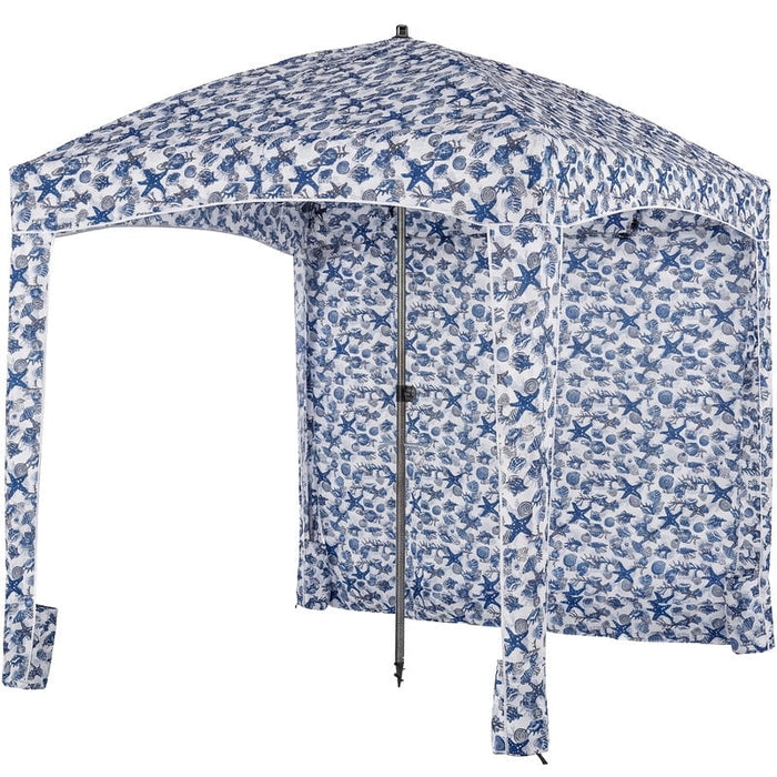 Bigleap 6x6ft Beach Cabana with Side Wall, UPF 50+ Sun Shelter & Wind-Resistant Canopy, Portable Beach Tent with Carry Bag (Starfish Shell)