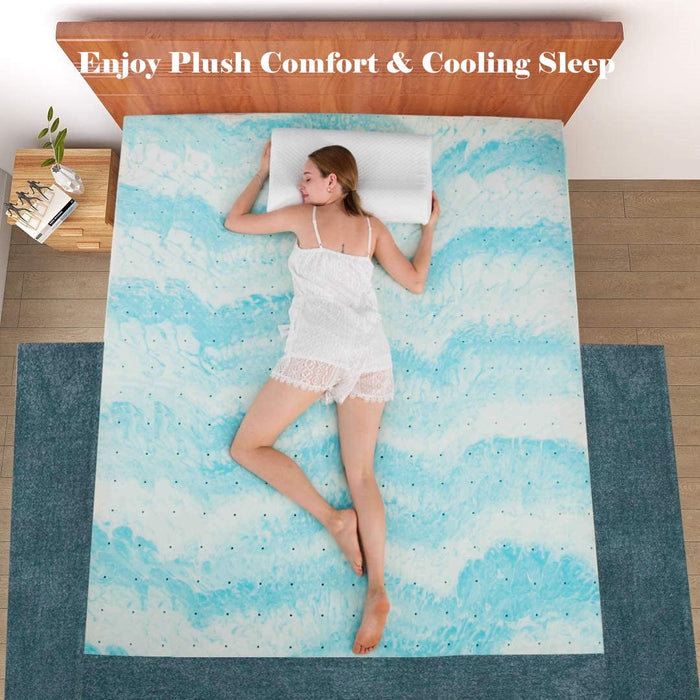 Beddle Mattress Topper, Cooling Gel Memory Foam Bed Topper for Pressure Relief