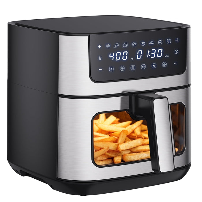 Taoset Air Fryer, Taoset 6.34-Quart 8‑in‑1 Digital Airfryer, 24H Delay Start & Keep Warm, Black