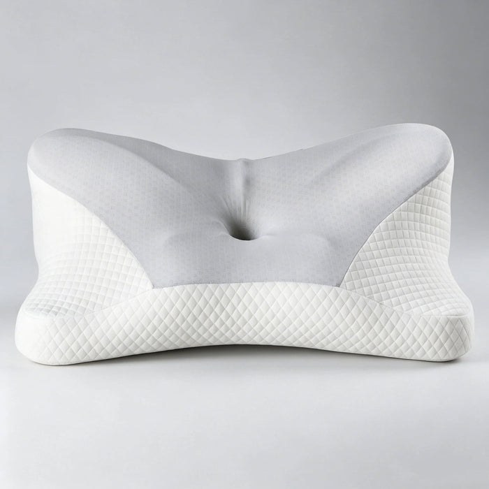 Cervical Neck Pillow Set of 1, Memory Foam Pillow with Removable Cover for All Sleeping Positions, Gray, 25.98 x 15.35 x 5.12 inch