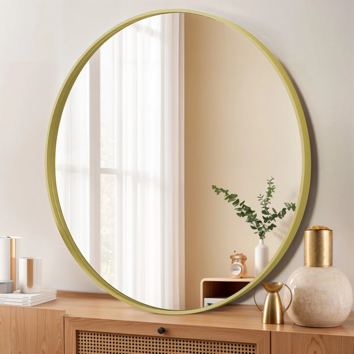 Beddle Round Wall Mirror Circle Mirror for Bathroom Bedroom Living Room