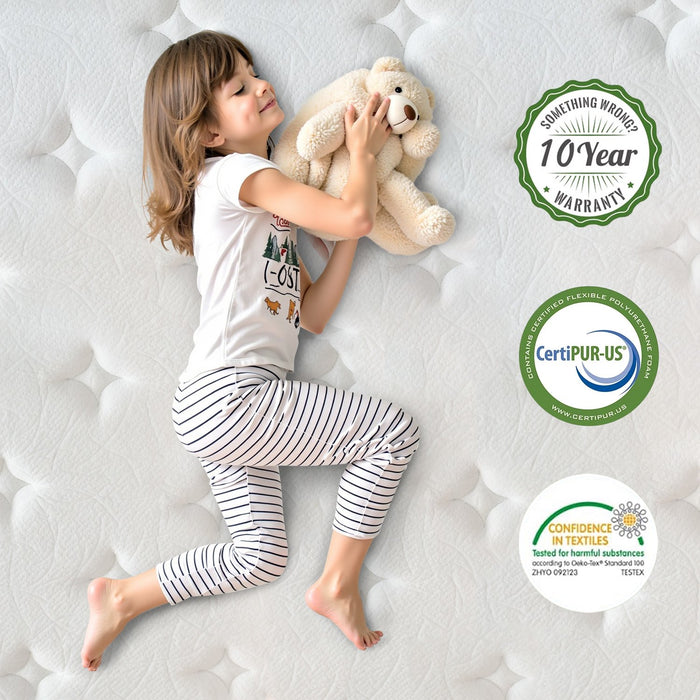 Twin Size Mattress, 10 Inch Green Tea Memory Foam Mattress in a Box, Medium Firmness