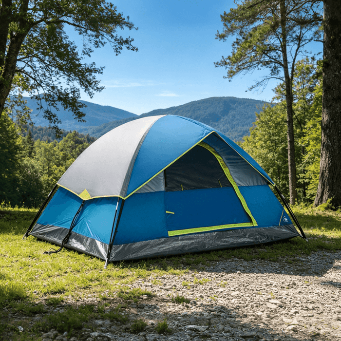 Betcozy 4-Person Camping Tent, Waterproof Dome Tent with Rainfly, Portable Easy Setup Backpacking Tent for Outdoor, Hiking, Traveling, Heavy Duty Windproof Family Camp Tent with Carry Bag, Blue