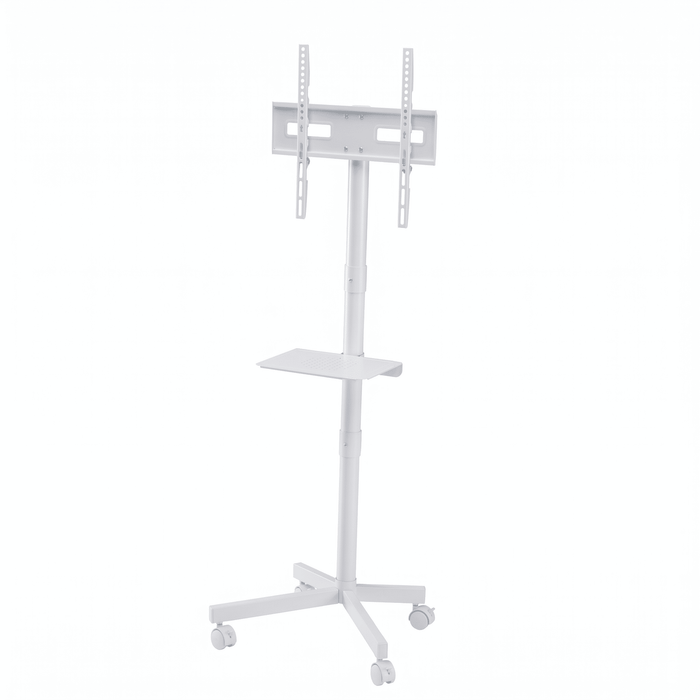 Taoset Mobile Rolling TV Floor Stand with Tilt Mount, White