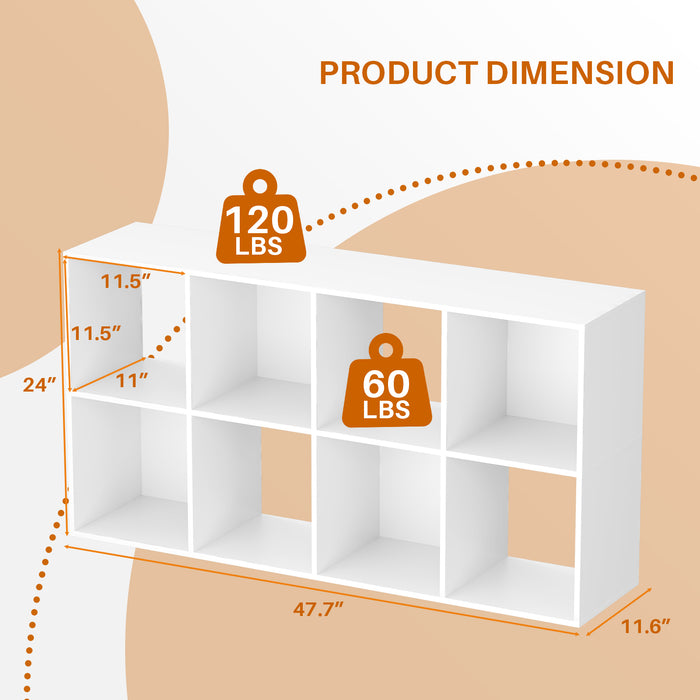 Bigleap 6/8/9 Cube Storage Organizer - Modern Open Cube Bookshelf with Removable Back Panels, Display Storage Bookcase for Living Room, Bedroom, Home Office, Entryway,White
