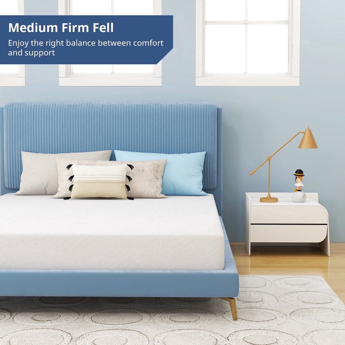Queen Mattress, 12 inch Memory Foam Mattress, Medium Firm Foam Mattress with Breathable Soft Fabric Cover,White