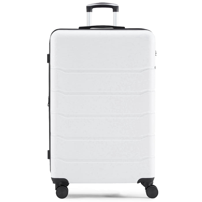 Taoset 28-Inch Expandable Blue Hard Shell Luggage, ABS Suitcase with Dual Spinner Wheels, TSA Accepted Lock, Wet/Dry Compartments, Lightweight & Durable for Travel, White
