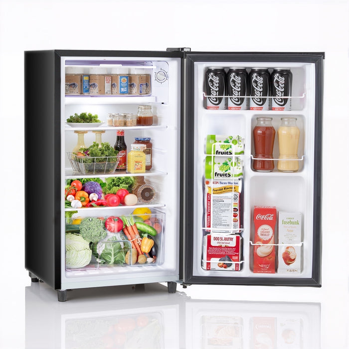 TINKLE WELL TINKLE WELL 3.2 Cu Ft Mini Fridge with Freezer, Compact Single Door Refrigerator, Energy Efficient, Low Noise, Adjustable Thermostat for Bedroom, Dorm, Office, silver