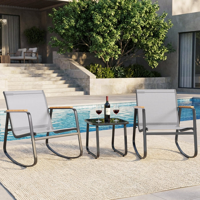 Blorly 3 Piece Patio Set, Outdoor Furniture Wicker Bistro Set Rattan Chair Conversation Sets with Coffee Table and Cushions