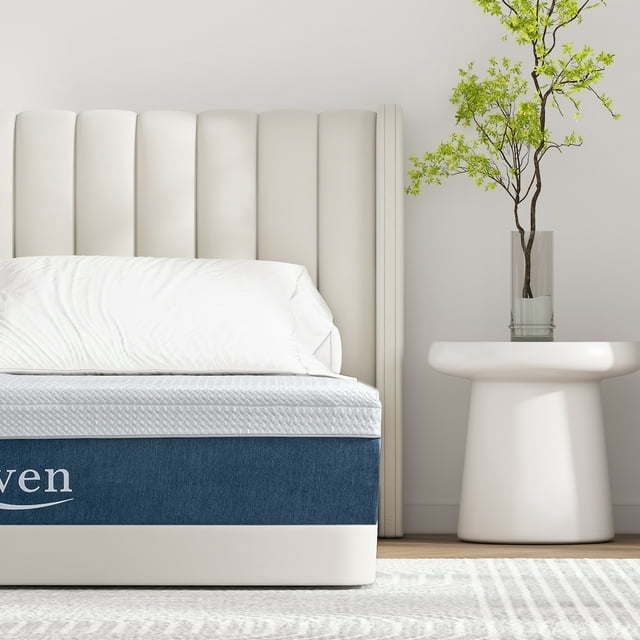 Queen Mattress 12 Inch Memory Foam Mattress in a box, Gel Memory Foam Mattress Support and Pressure Relief , Medium Firmness, Made in USA, White