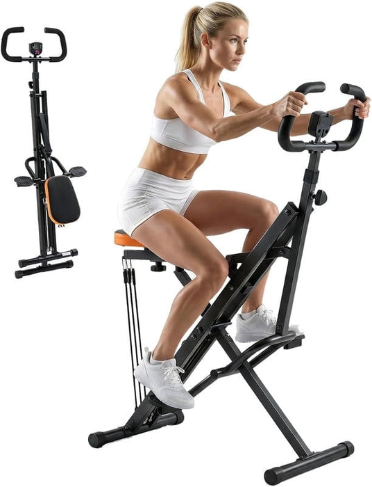 Simenmax Squat Machine for Home, 330 LBS Capacity Foldable Glute Exercise Equipment, Full Body Workout with Adjustable Resistance & Anti-Slip Pedals,Black