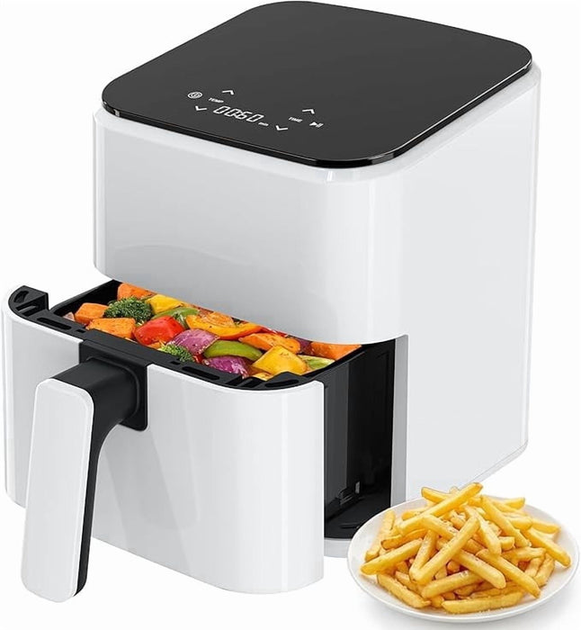 Taoset Air Fryer, 3.17-Quart Compact Air Fryer, Smart PP Touch Panel - Air Fry, Bake, Roast, Reheat, and More, 400掳F Max Temperature with 5掳F Fine Adjustment, 800W Low Power, White