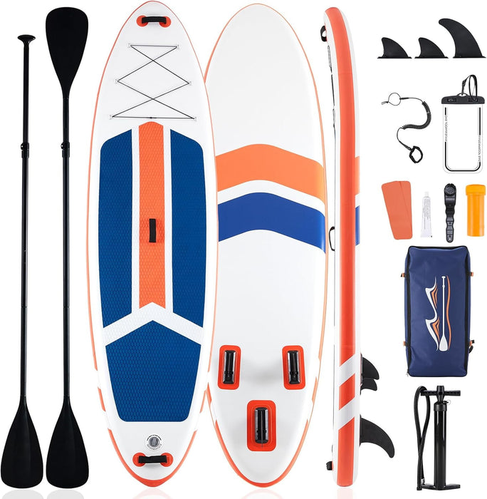 Betcozy Inflatable Stand Up Paddle Board, 2-in-1 Paddle with Premium SUP Paddleboard Accessories, Stable & Non-Slip Deck for Adults & Youth of All Skill Levels, Orange