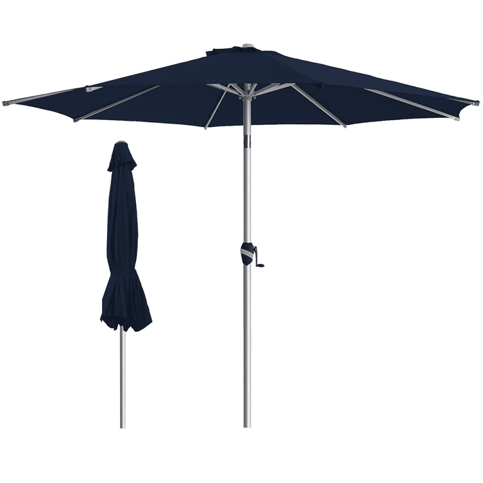 Taoset 9-Foot Patio Umbrella with Tilt & Crank - Steel Frame, UV Protection, Outdoor Shade for Tables, Dark Blue
