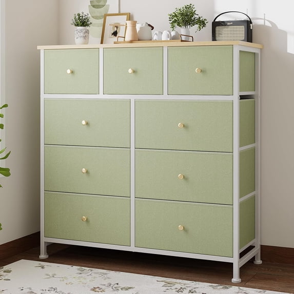 4/5/7/8/9 Drawer Dresser, TINKLE WELL Wide Fabric Storage Chest for Bedroom, Living Room, Closet