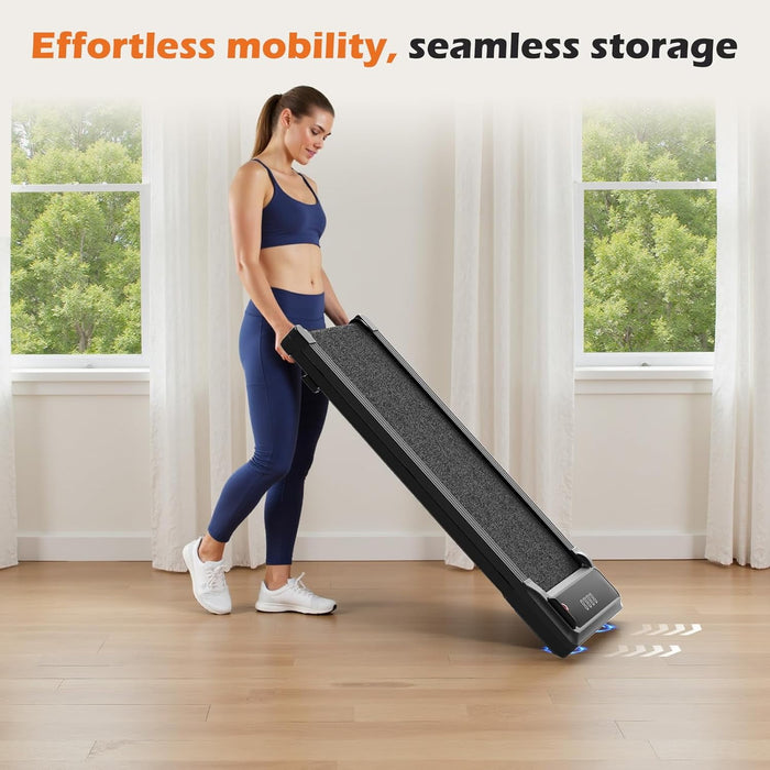 Blorly Walking Treadmill Pad, 3 in 1 Compact Under Desk Treadmill, Low Noise Walking Vibration Pad with Remote Control,Portable Treadmills for Home Office, Silver
