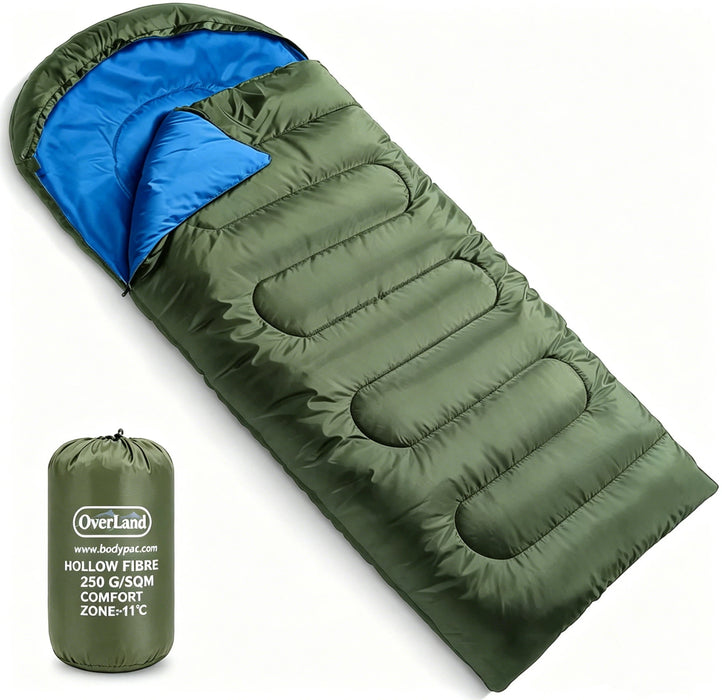 Sleeping Bag, Lightweight Portable Sleeping Bags for Adults with Compression Sack for All Season Camping Trip, Backpacking, Hiking, Travel, 52.68"×37.4", Green
