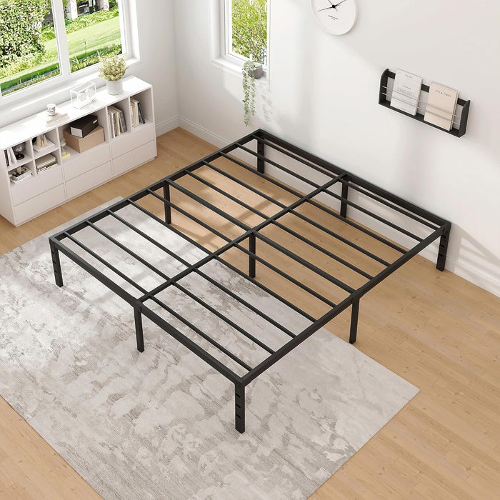 Bigleap Full Size Metal Platform Bed Frame,No headboard No noise/Easy Installation/More Storage Space,Black,14 inch High
