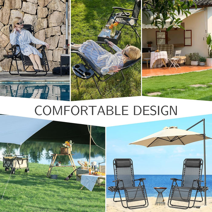 Simenmax 2PCS Zero Gravity Chair, Reclining Lounge Chair, 440LBS Capacity Portable Folding Recliner for Indoor Outdoor, Patio, Camping, Beach, Pool, Garden