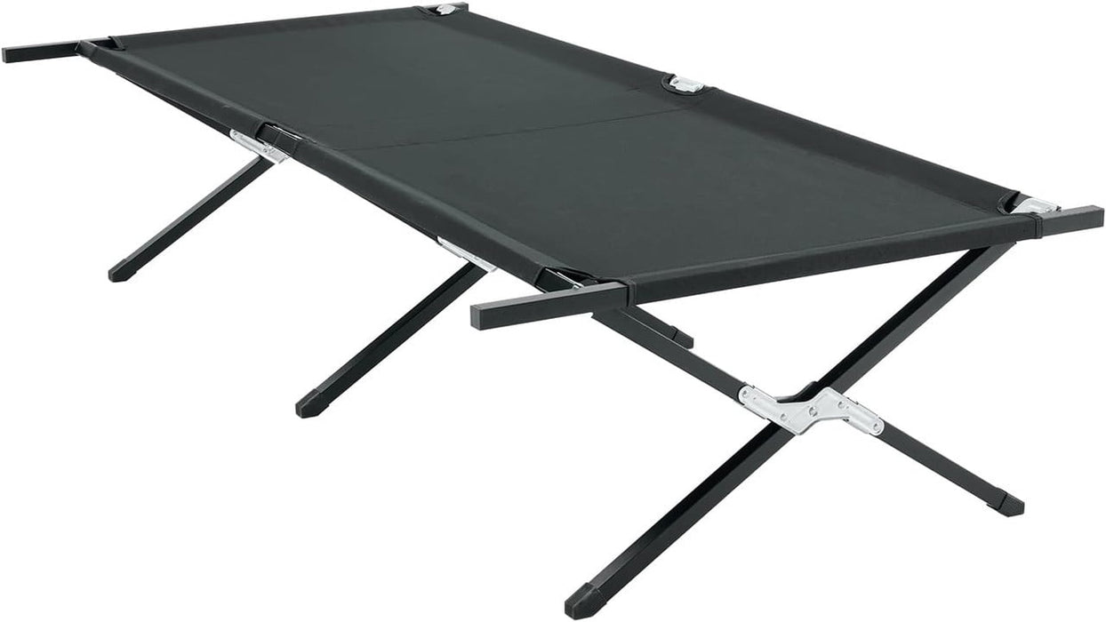 Bigleap Camping Cot for Adults, 300LBS Heavy Duty Folding Cot, Portable Army Cot for Outdoor Travel, Guest Bed, Home Office, Black