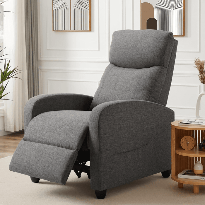 Taoset Adjustable Recliner Chair for Living Room, Bedroom - 90掳 to 160掳 Reclining Range with Lumbar Support, Grey