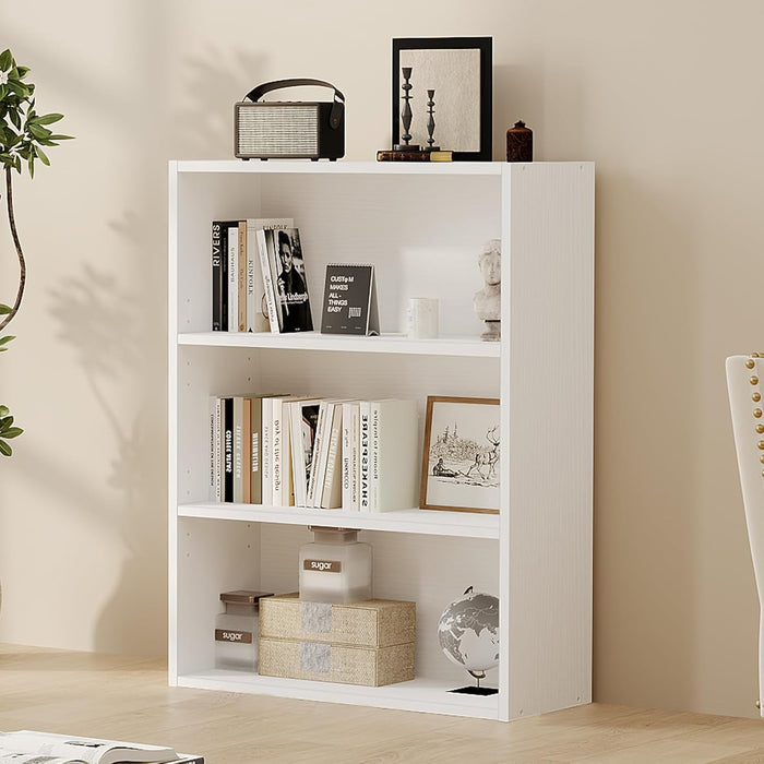 Blorly 3-Tier Bookcase, 31.5 Inch Industrial Storage Wall Shelf, Display Shelf for Living room, Bedroom, White