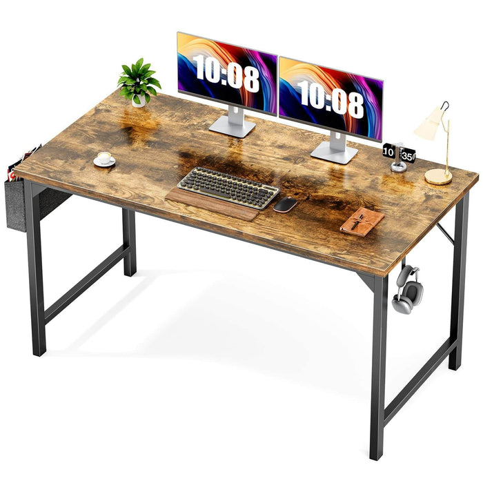 TINKLE WELL TINKLE WELL Computer Desk Small Office Desk Writing Desks Study Table Modern Simple Style Work Table with Storage Bag for Bedroom-47IN