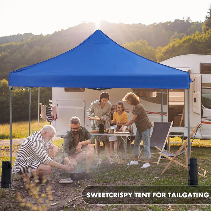 Simenmax Canopy Tent 10x10 Pop Up Canopy Heavy Duty Canopy Tents for Parties Backyard Waterproof Portable Tent Pop Up Shade Canopy with Sand Bags, Blue