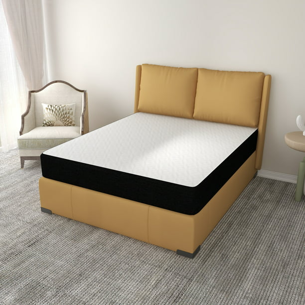 12 inch Twin Size Memory Foam Mattress, Medium Bamboo Charcoal Gel Mattresses with Cooling Gel Infused , Made in USA